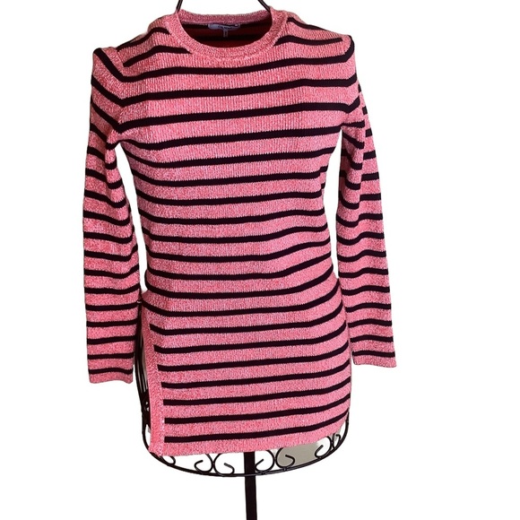 Ganni Striped Knit Sweater Pink & Black | Size XS - Picture 2 of 11